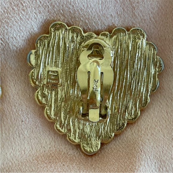 Vintage Yves Saint Laurent gold tone bubble clip on earrings - Picture 2 of 7